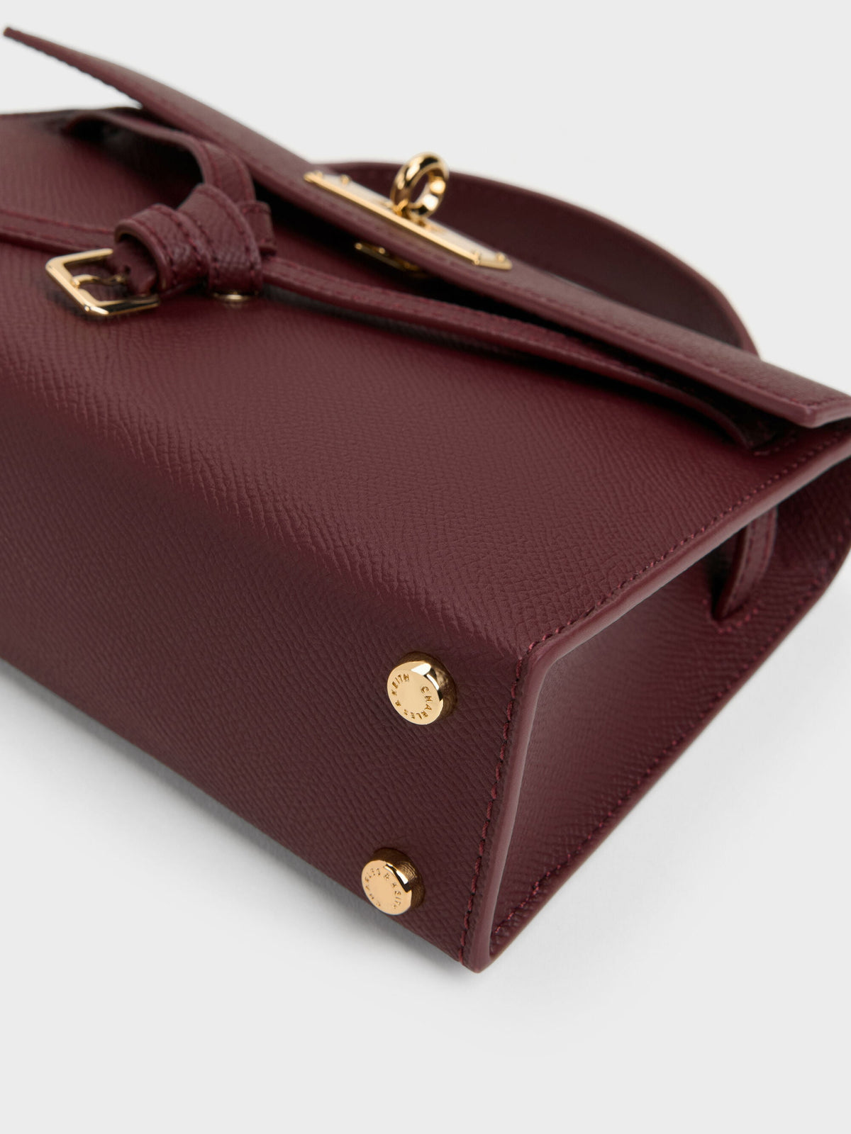 CHARLES & KEITH Sale / Tricha Knotted-Belt Top Handle Bag - Wineberry Red