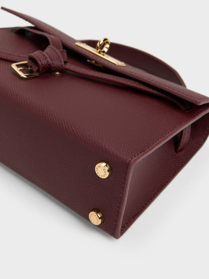 CHARLES & KEITH Sale / Tricha Knotted-Belt Top Handle Bag - Wineberry Red