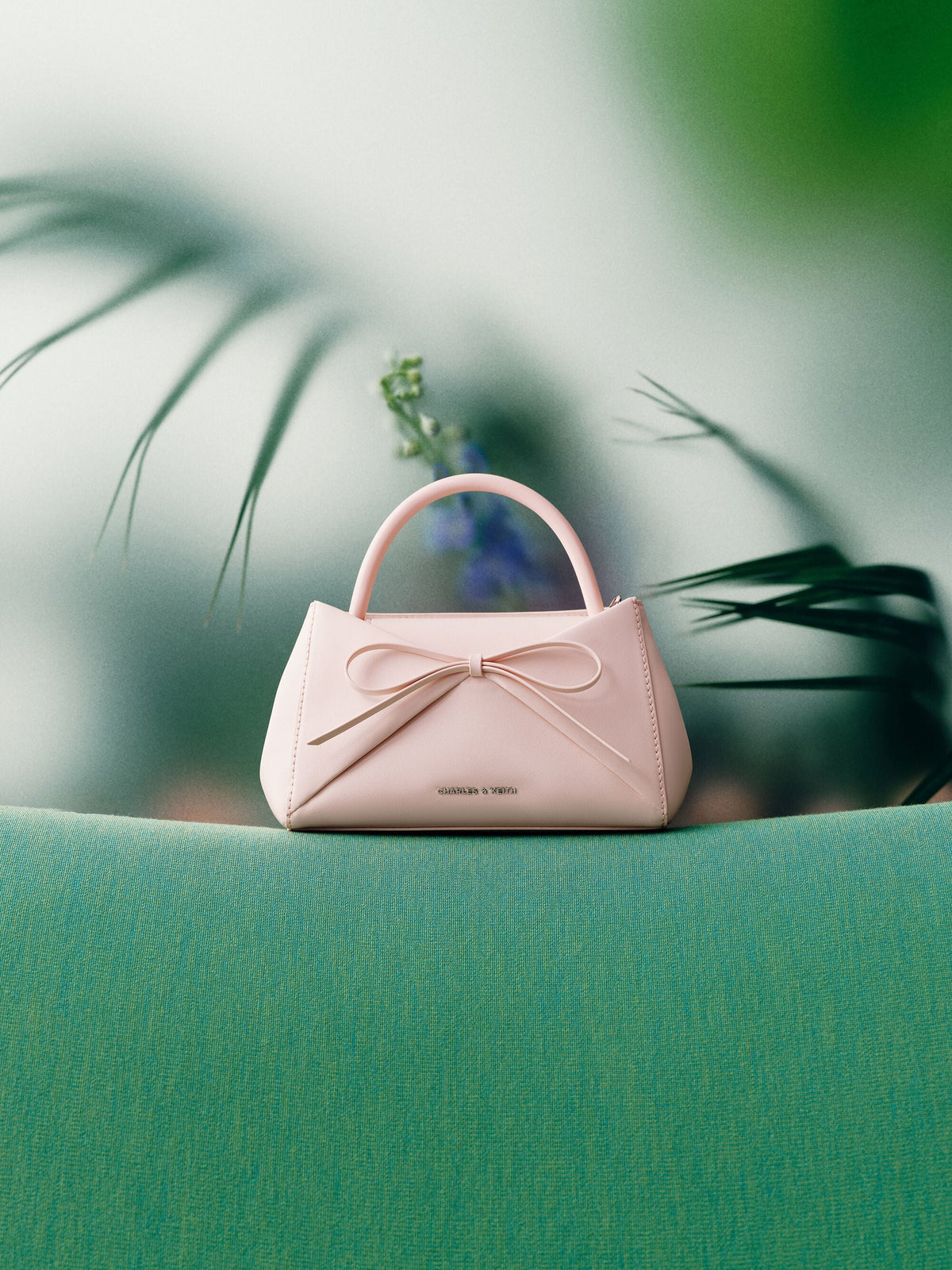 CHARLES & KEITH Signature / Hazel Bow Panelled Top Handle Bag - Soft Pink