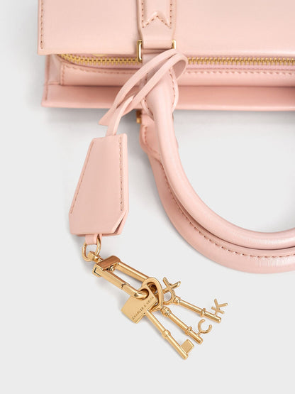 CHARLES & KEITH Best Seller / Kerry Top Handle Bag - Light Pink