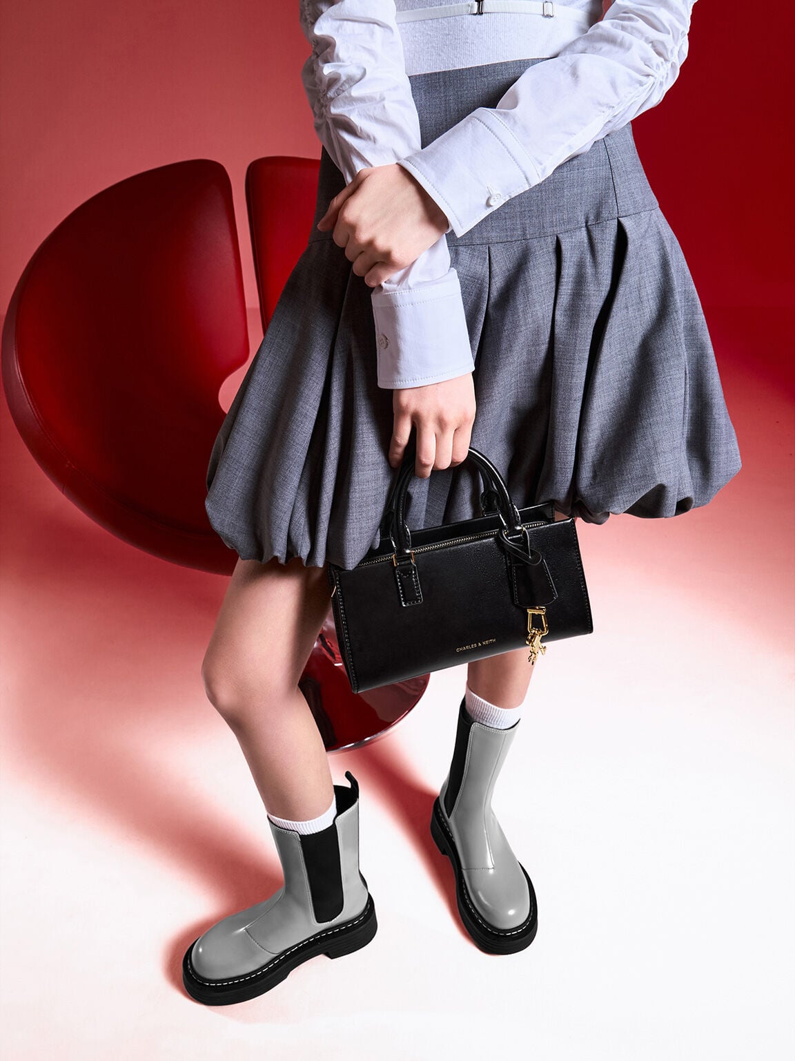 CHARLES & KEITH Customer Favorite / Kerry Top Handle Bag - Black