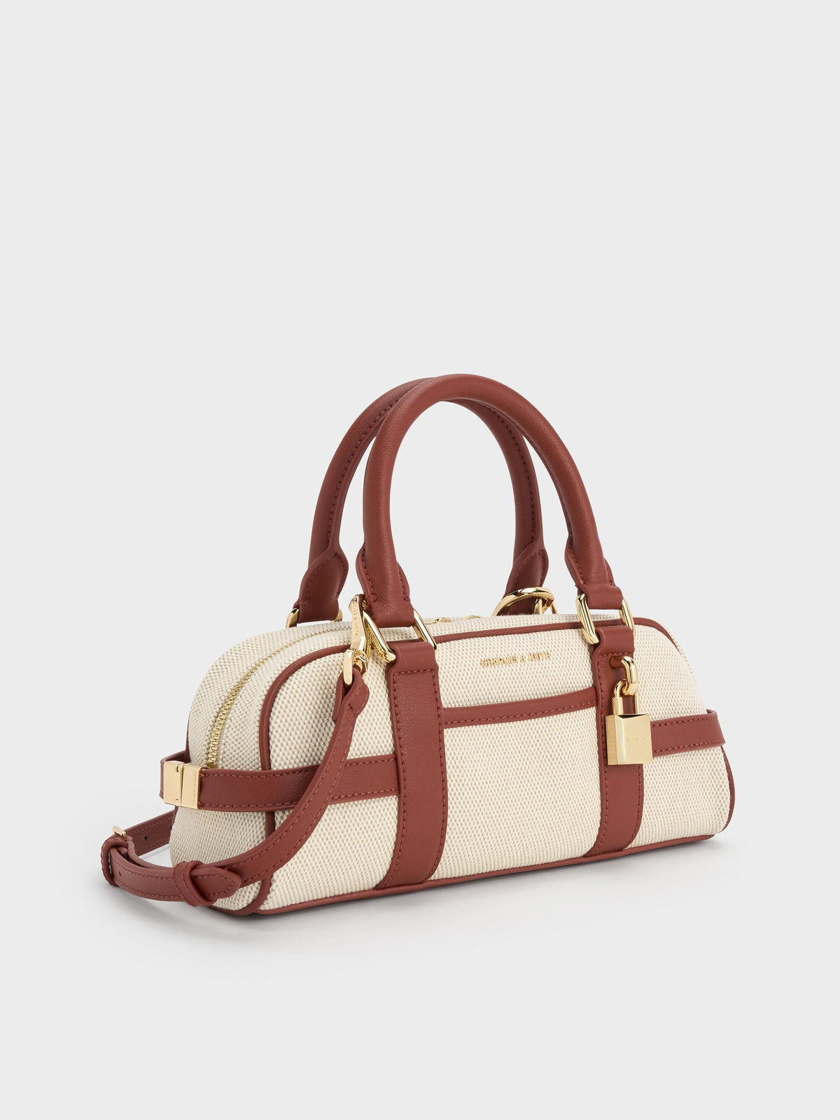 CHARLES & KEITH Customer Favorite / Scottie Canvas Bowling Bag - Brick