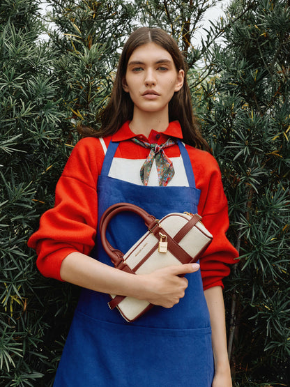 CHARLES & KEITH Customer Favorite / Scottie Canvas Bowling Bag - Brick