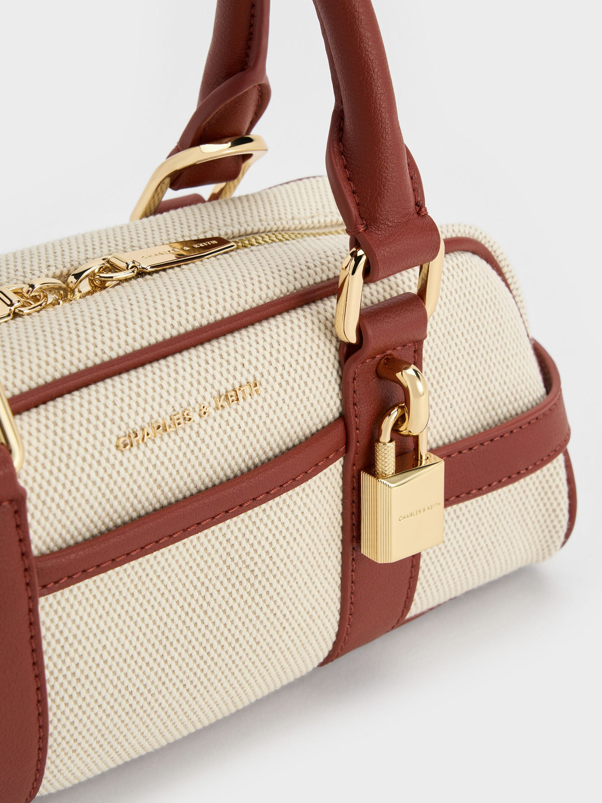 CHARLES & KEITH Customer Favorite / Scottie Canvas Bowling Bag - Brick