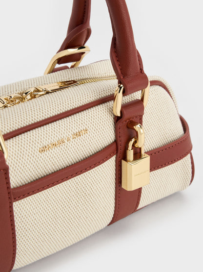CHARLES & KEITH Customer Favorite / Scottie Canvas Bowling Bag - Brick