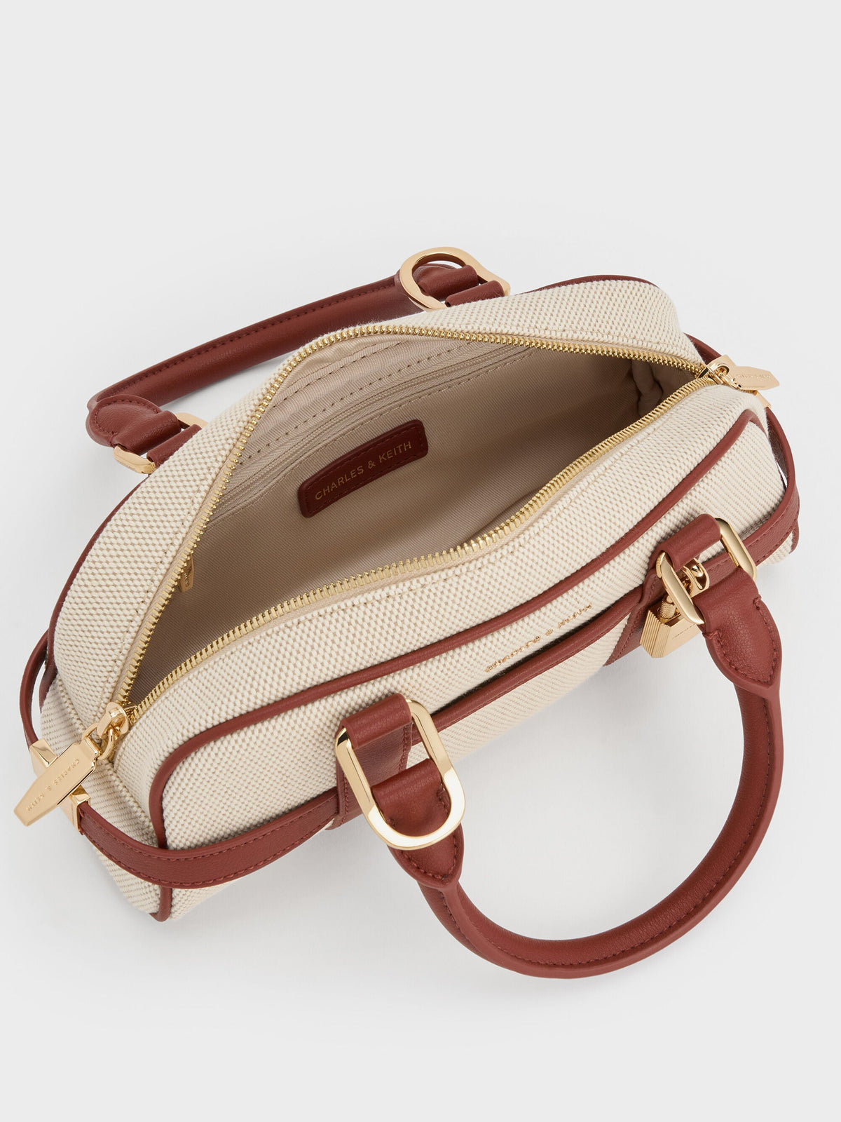 CHARLES & KEITH Customer Favorite / Scottie Canvas Bowling Bag - Brick