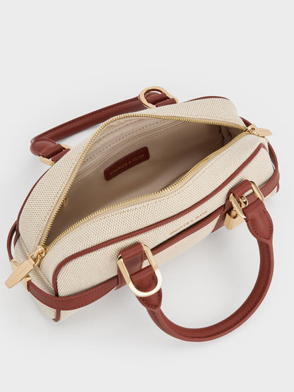 CHARLES & KEITH Customer Favorite / Scottie Canvas Bowling Bag - Brick