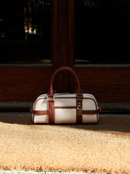 CHARLES & KEITH Customer Favorite / Scottie Canvas Bowling Bag - Brick