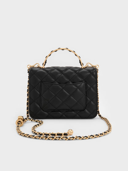 CHARLES & KEITH Essential / Cressida Quilted Top Handle Bag - Black