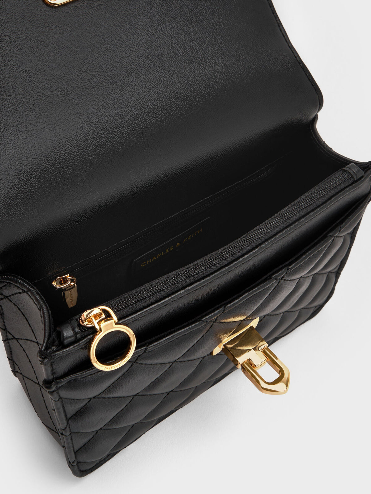 CHARLES & KEITH Essential / Cressida Quilted Top Handle Bag - Black