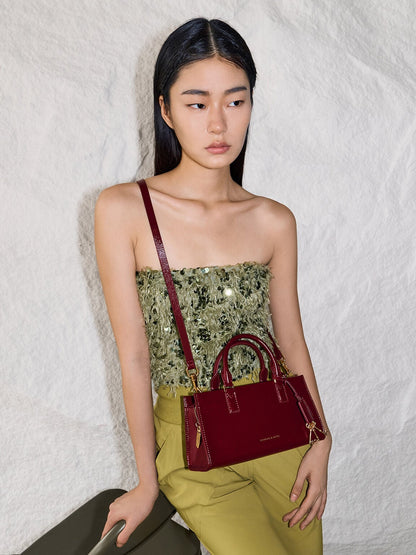 CHARLES & KEITH Trusted / Kerry Top Handle Bag - Mulberry Plum