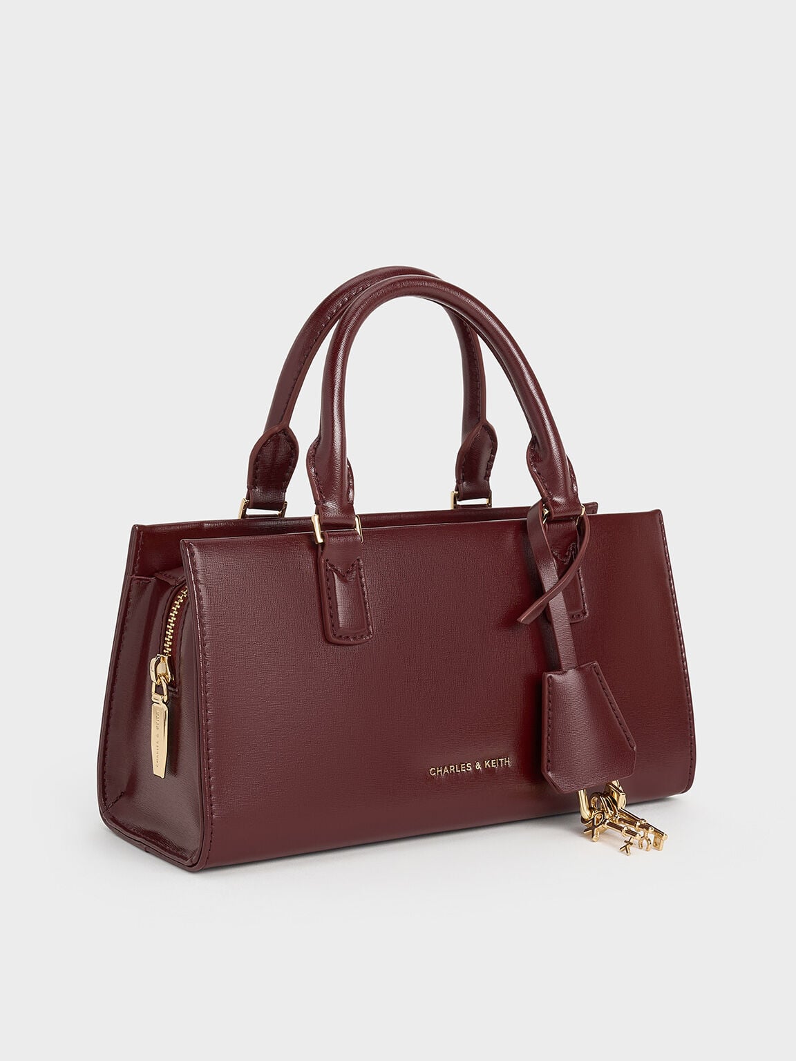CHARLES & KEITH Trusted / Kerry Top Handle Bag - Mulberry Plum
