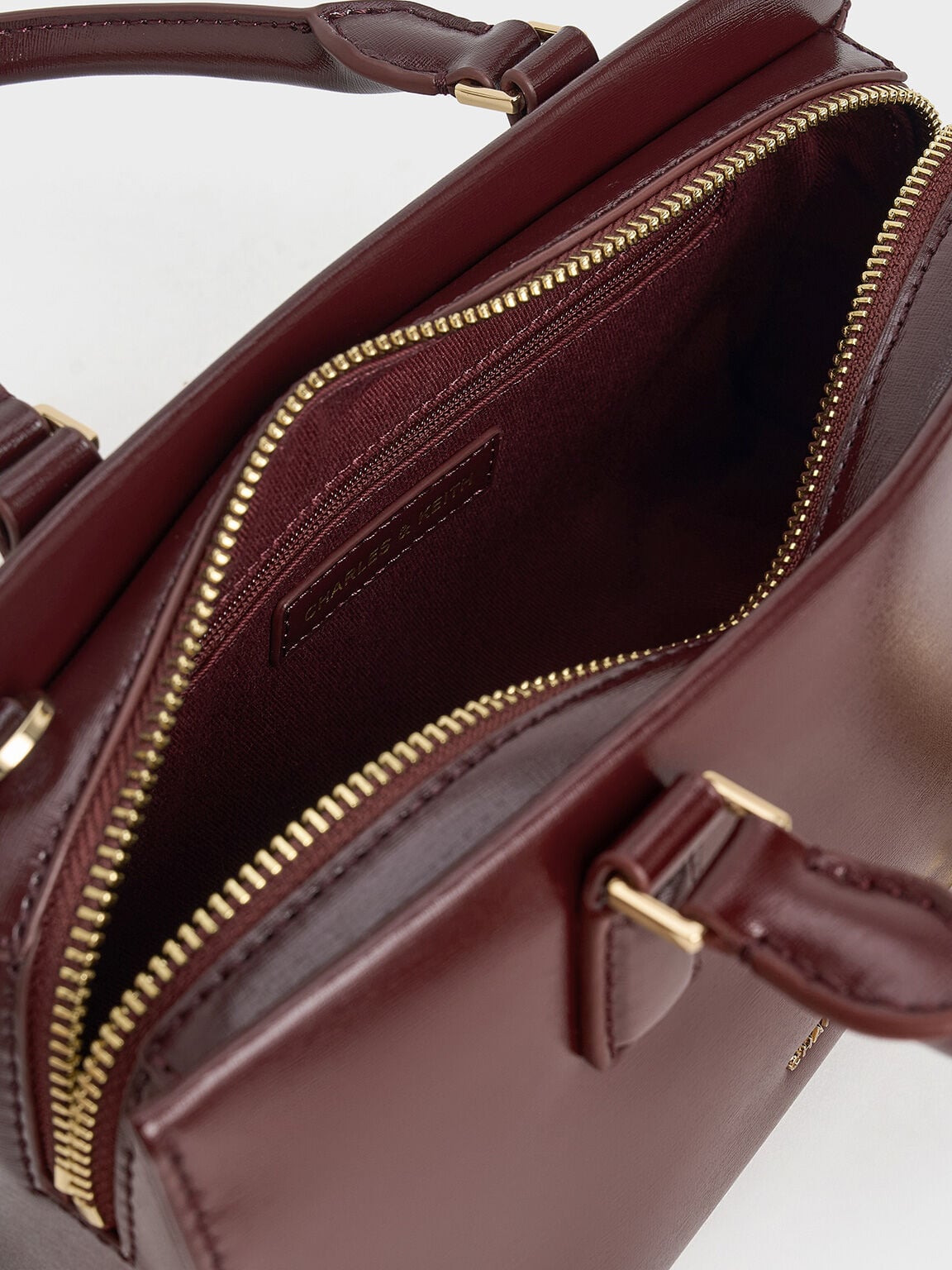 CHARLES & KEITH Trusted / Kerry Top Handle Bag - Mulberry Plum