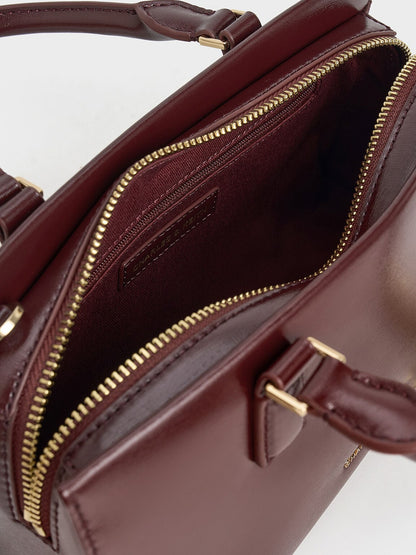 CHARLES & KEITH Trusted / Kerry Top Handle Bag - Mulberry Plum