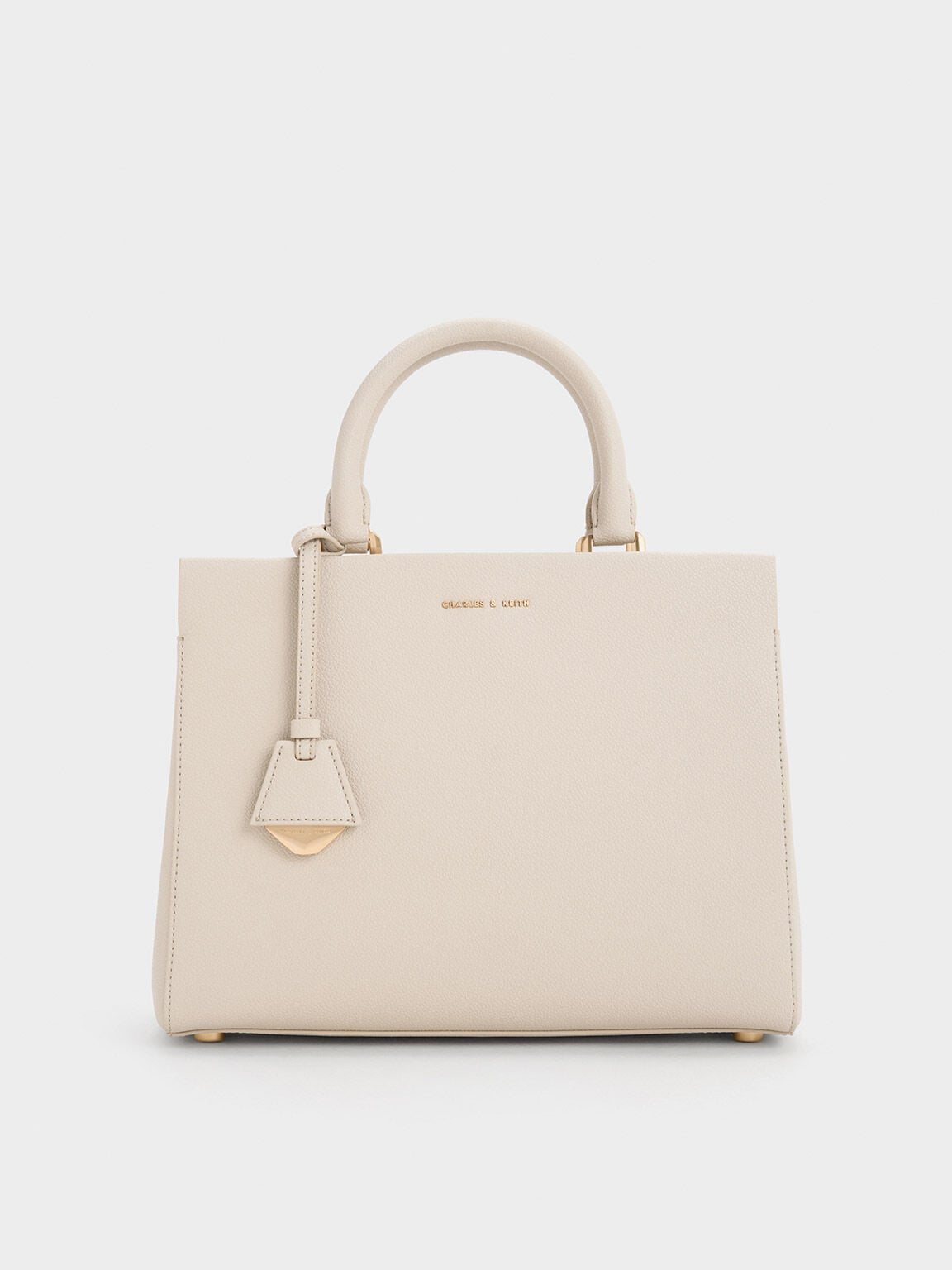 CHARLES & KEITH Everyday / Mirabelle Structured Top Handle bag - Ivory
