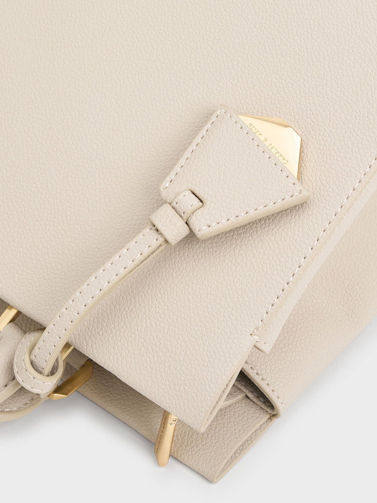 CHARLES & KEITH Everyday / Mirabelle Structured Top Handle bag - Ivory