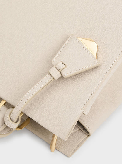 CHARLES & KEITH Everyday / Mirabelle Structured Top Handle bag - Ivory