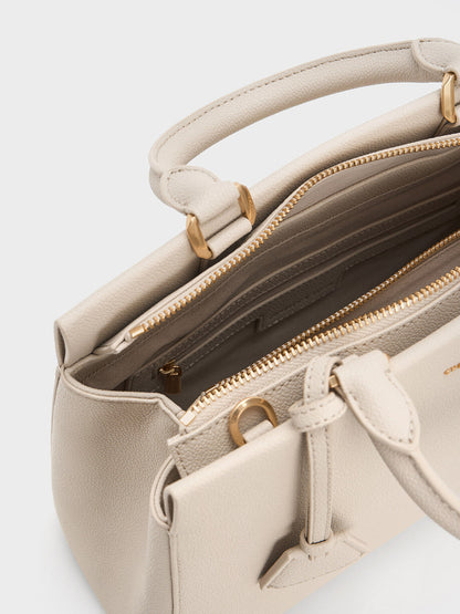 CHARLES & KEITH Everyday / Mirabelle Structured Top Handle bag - Ivory