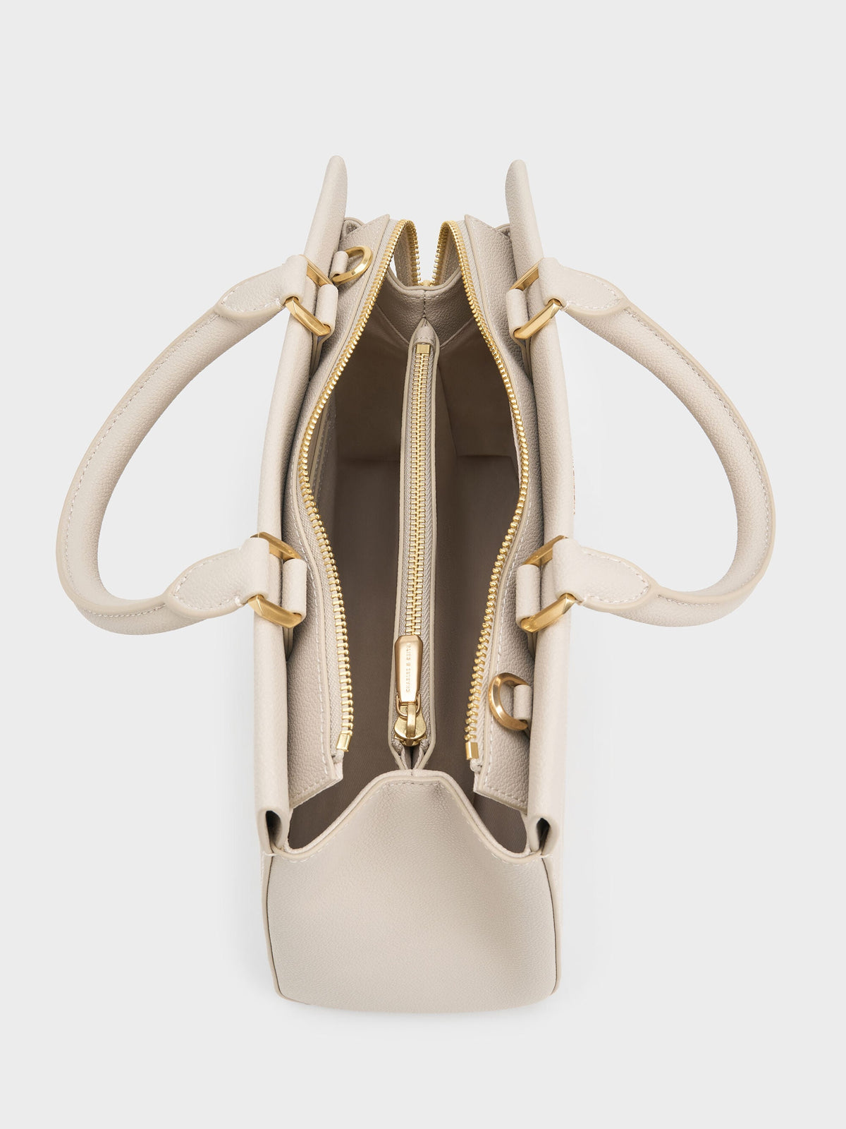 CHARLES & KEITH Everyday / Mirabelle Structured Top Handle bag - Ivory