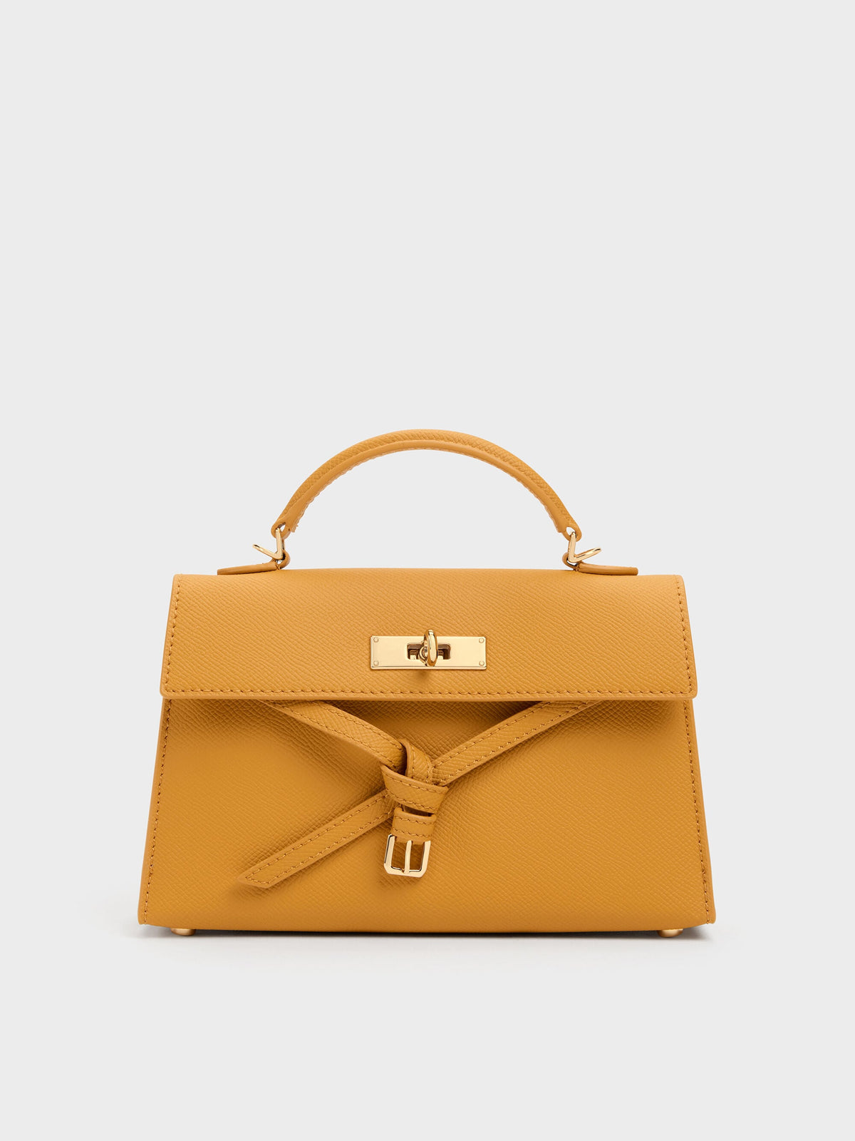 CHARLES & KEITH Best Price / Tricha Knotted-Belt Top Handle Bag - Saffron Yellow