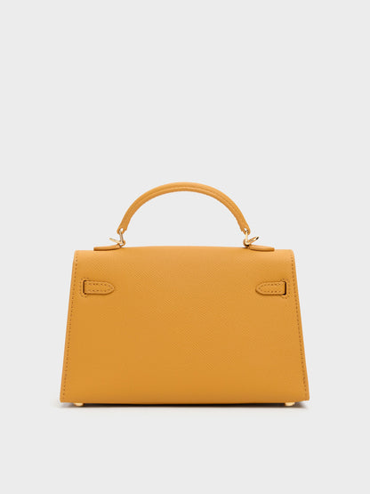 CHARLES & KEITH Best Price / Tricha Knotted-Belt Top Handle Bag - Saffron Yellow
