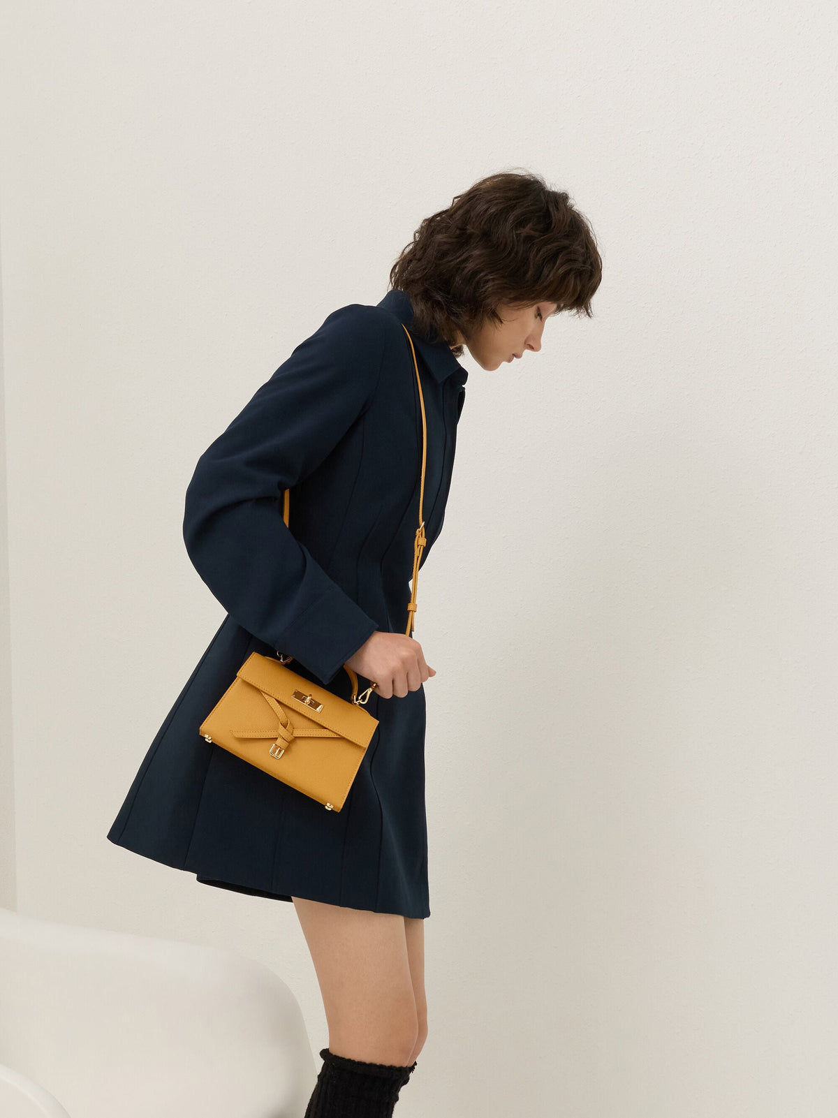 CHARLES & KEITH Best Price / Tricha Knotted-Belt Top Handle Bag - Saffron Yellow