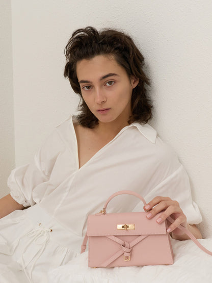 CHARLES & KEITH Deals / Tricha Knotted-Belt Top Handle Bag - Pink