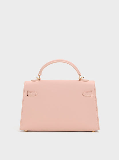 CHARLES & KEITH Deals / Tricha Knotted-Belt Top Handle Bag - Pink