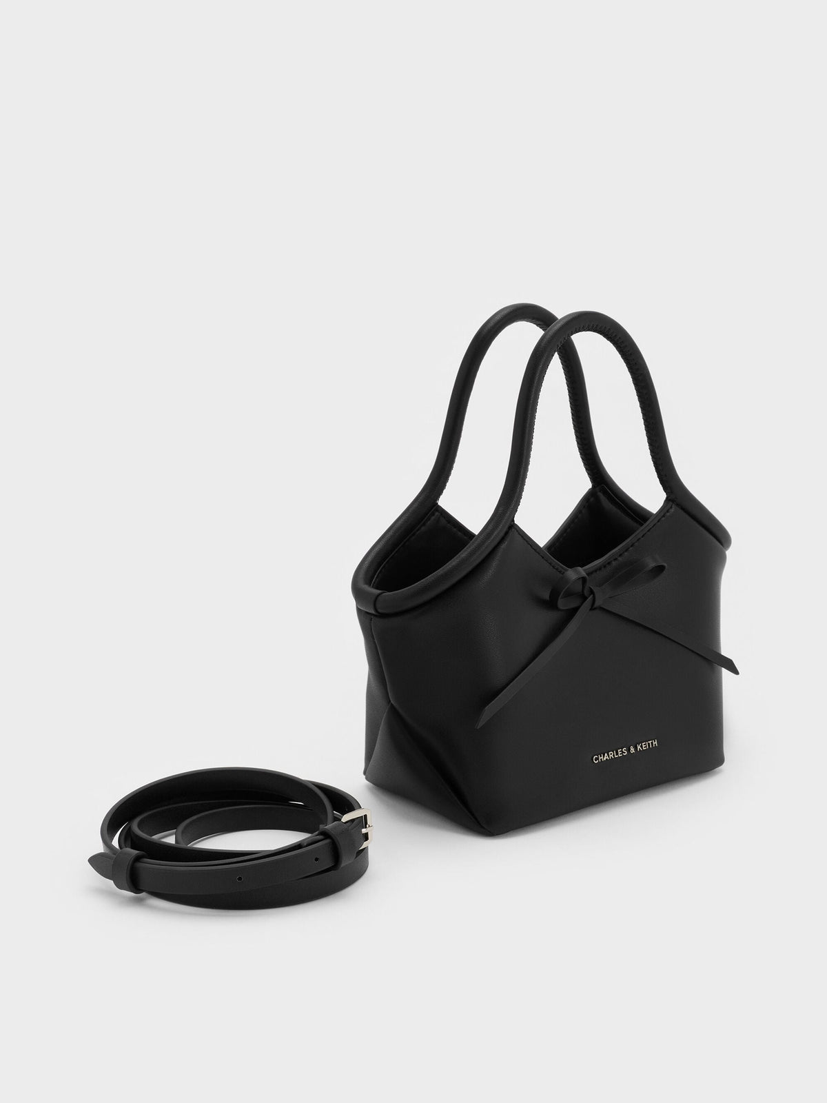 CHARLES & KEITH Featured / Hazel Bow Tubular Top Handle Bag - Noir