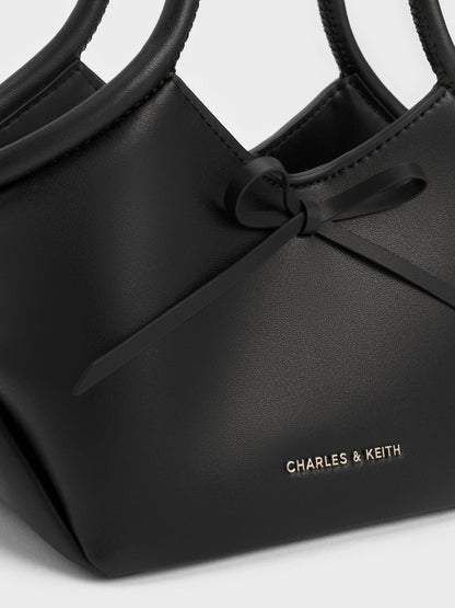 CHARLES & KEITH Featured / Hazel Bow Tubular Top Handle Bag - Noir