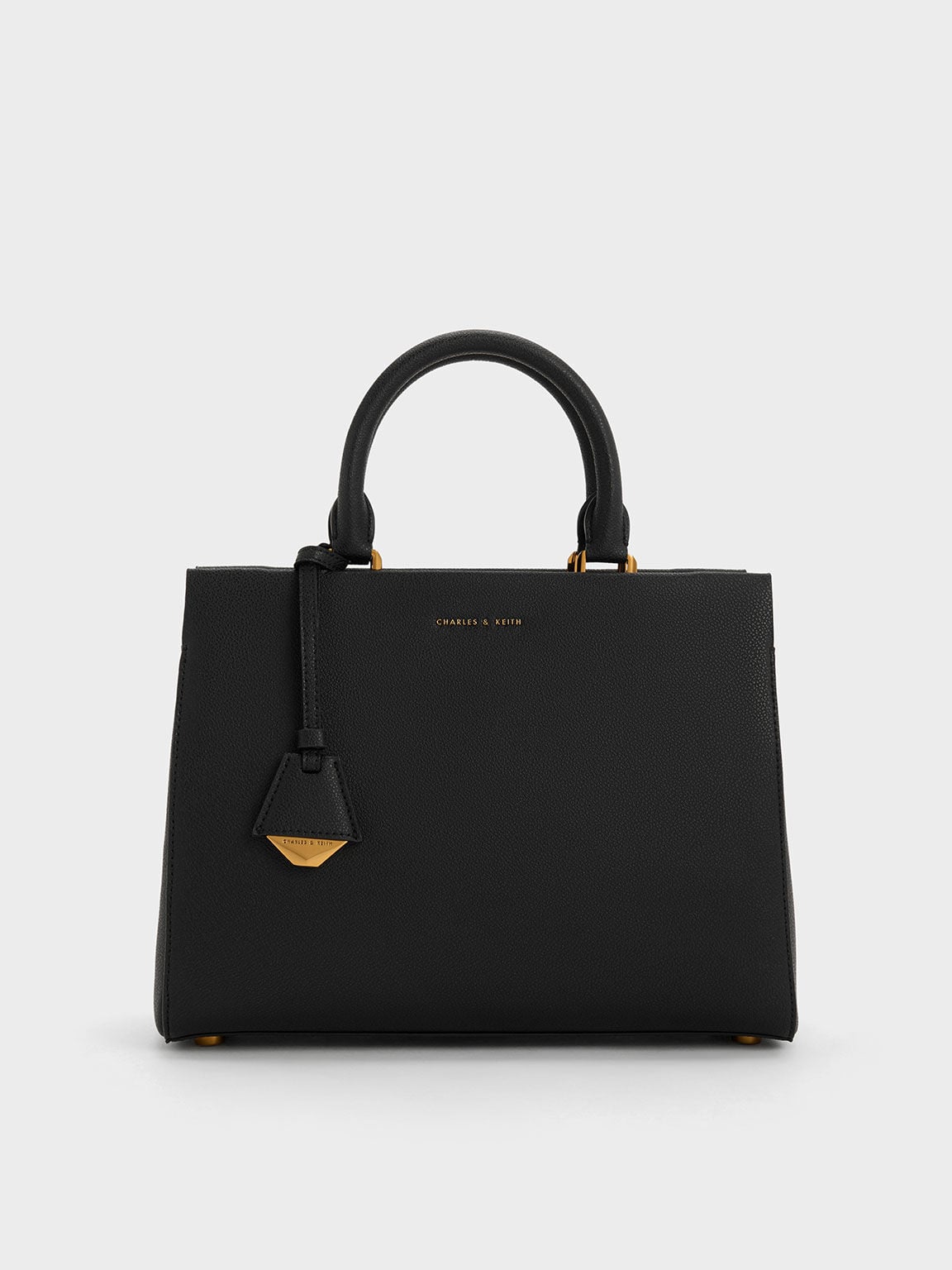 CHARLES & KEITH New / Mirabelle Structured Top Handle bag - Black