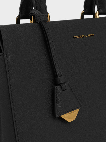 CHARLES & KEITH New / Mirabelle Structured Top Handle bag - Black