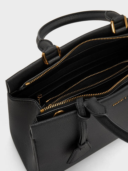 CHARLES & KEITH New / Mirabelle Structured Top Handle bag - Black