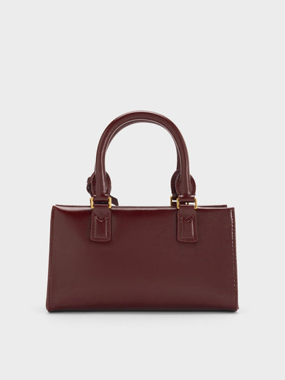 CHARLES & KEITH Popular / Mini Kerry Top Handle Bag - Wineberry Red
