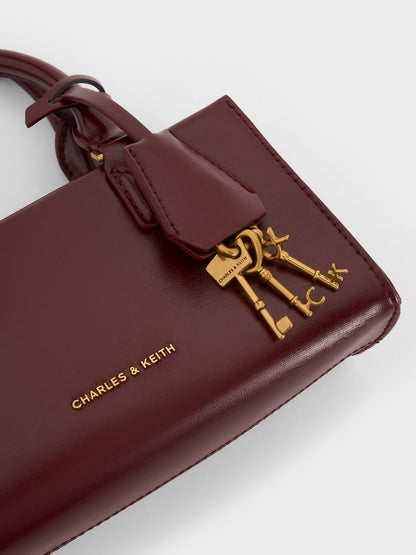 CHARLES & KEITH Popular / Mini Kerry Top Handle Bag - Wineberry Red