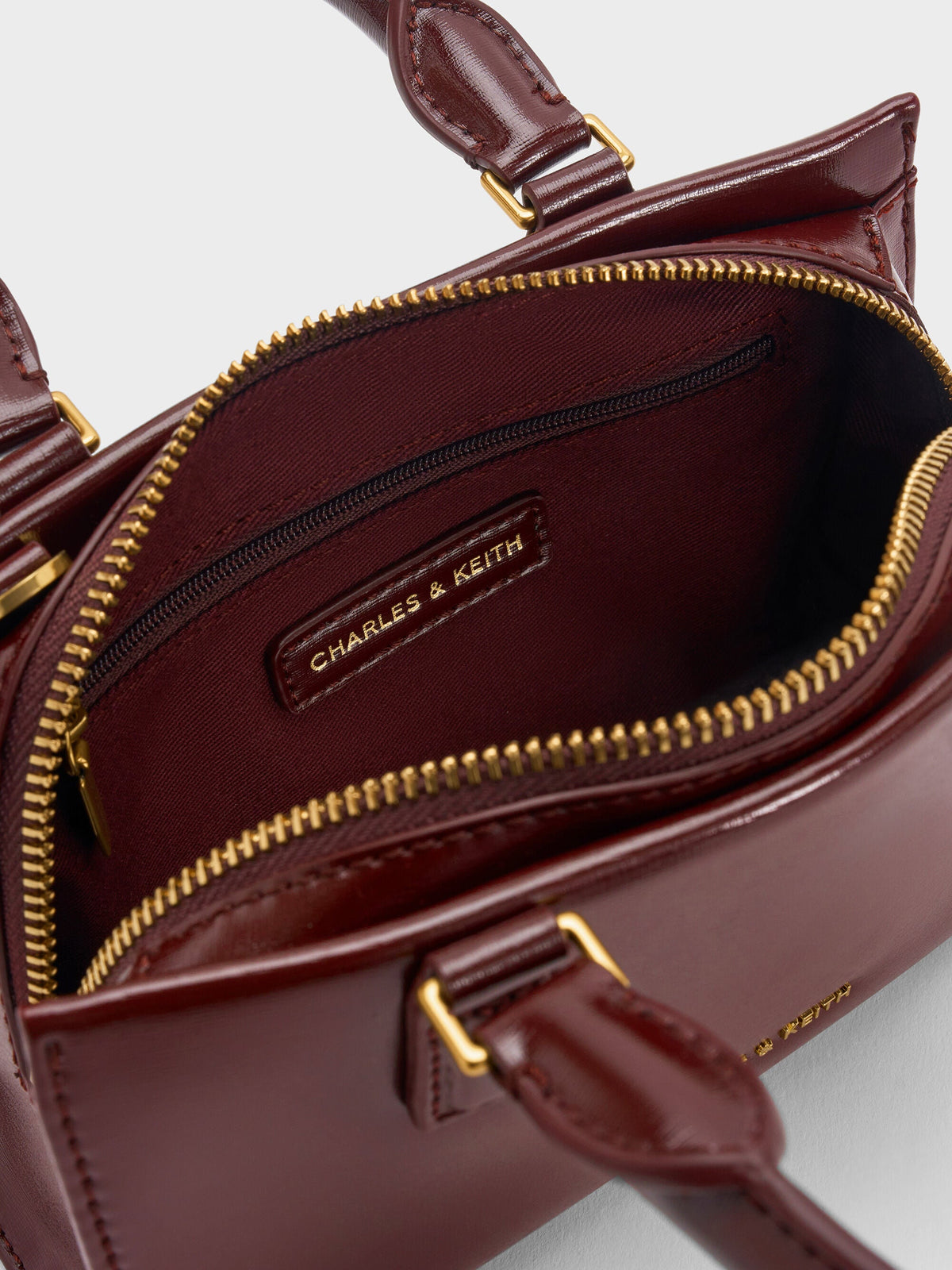CHARLES & KEITH Popular / Mini Kerry Top Handle Bag - Wineberry Red