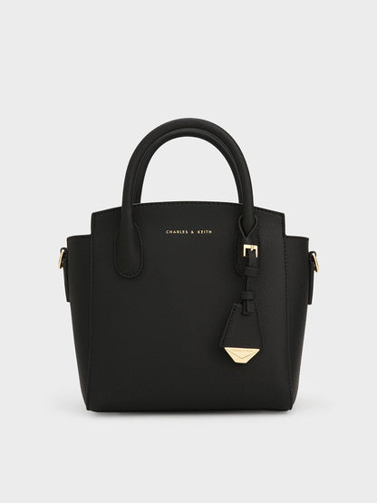 CHARLES & KEITH Customer Favorite / Harper Structured Top Handle Bag - Black