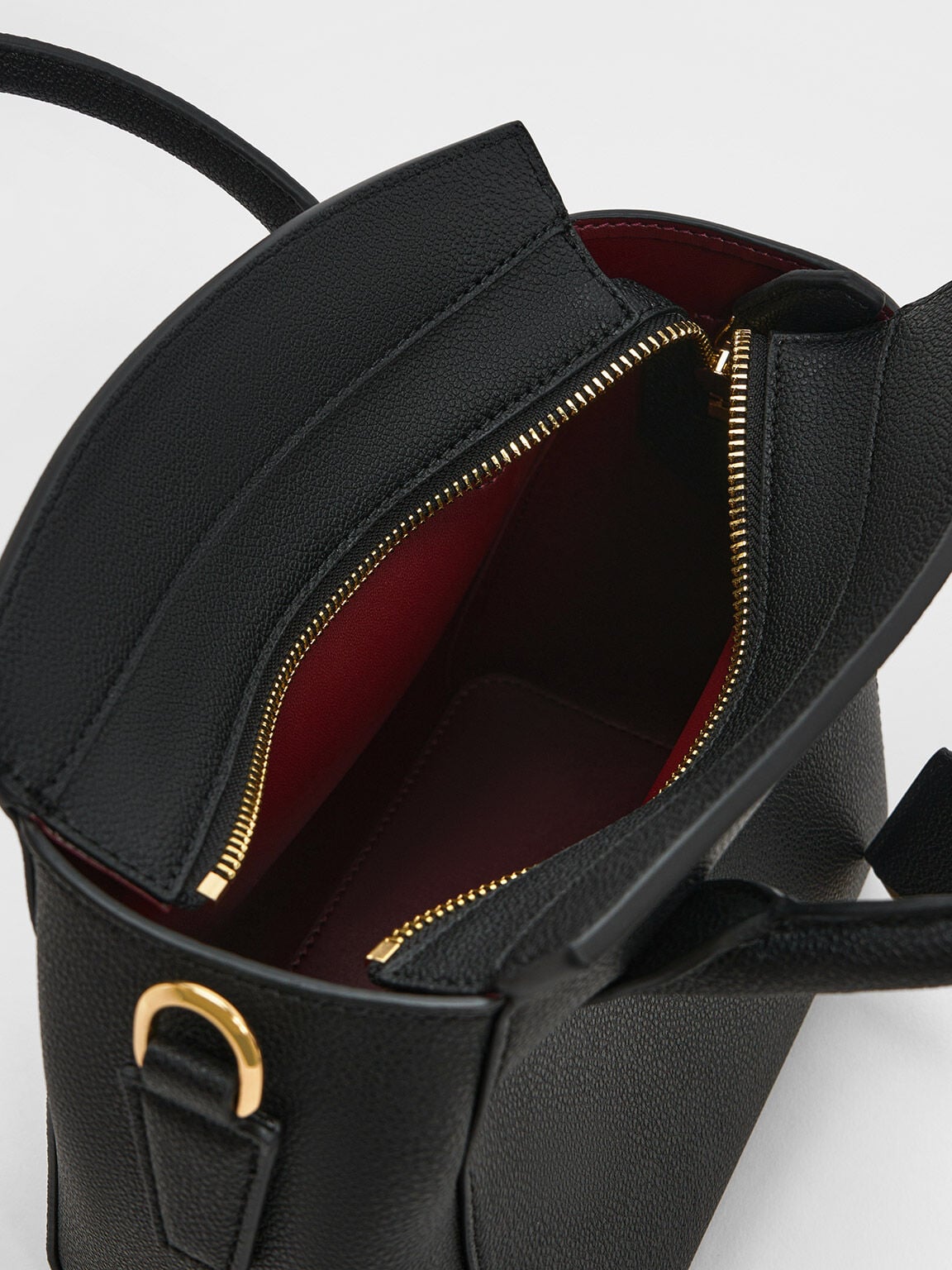 CHARLES & KEITH Customer Favorite / Harper Structured Top Handle Bag - Black