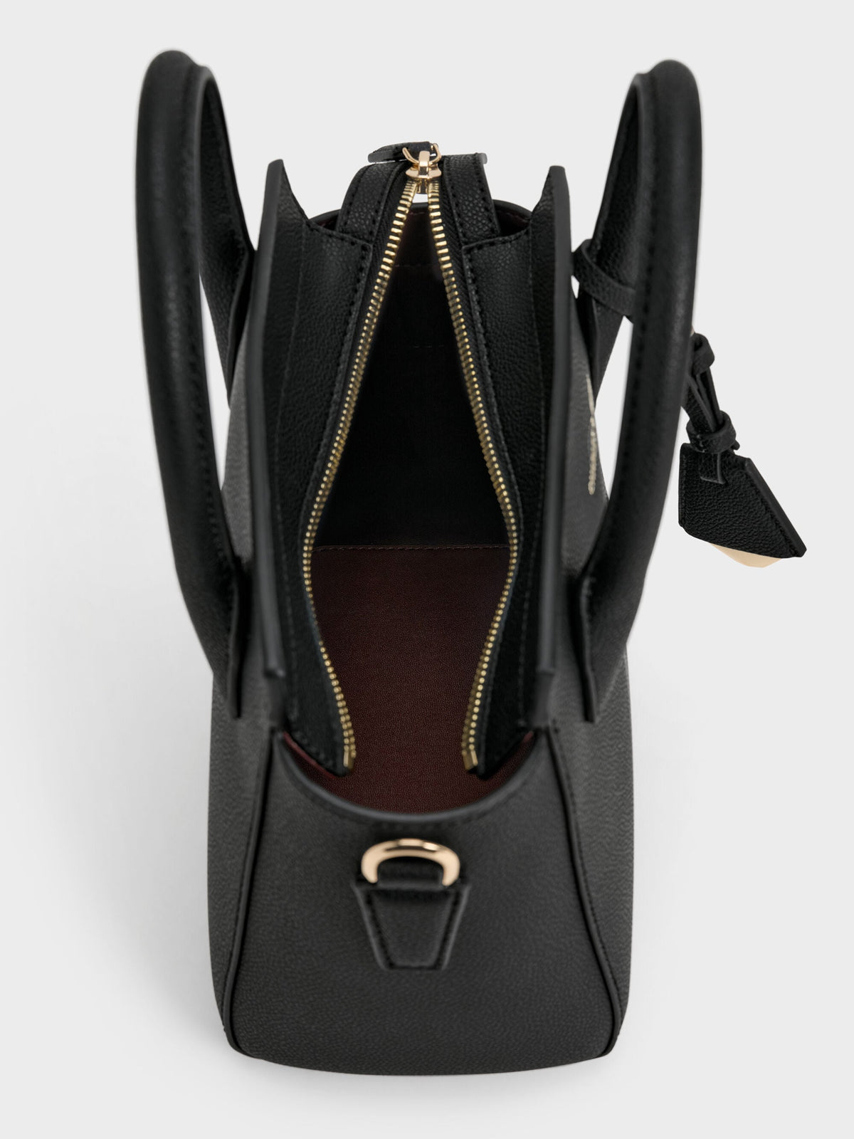 CHARLES & KEITH Customer Favorite / Harper Structured Top Handle Bag - Black