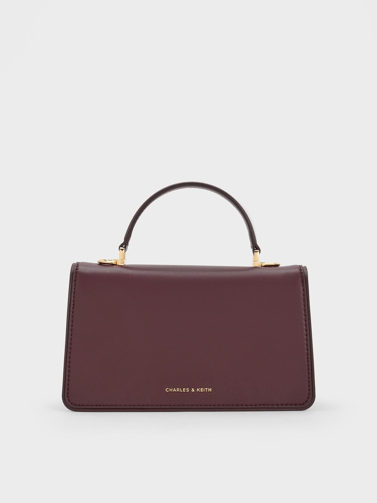 CHARLES & KEITH Trending / Arlet Belted Top Handle Bag - Wineberry Red