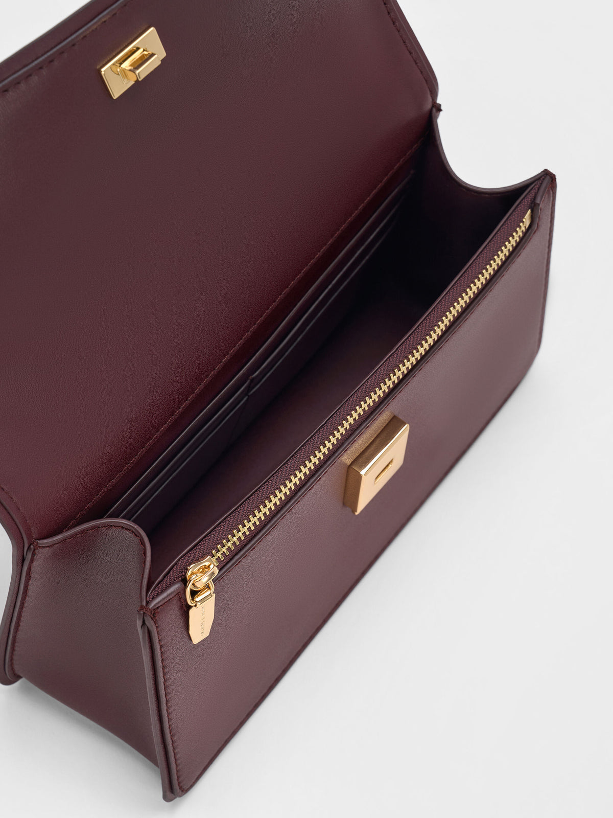 CHARLES & KEITH Trending / Arlet Belted Top Handle Bag - Wineberry Red