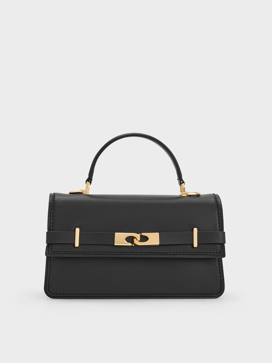 CHARLES & KEITH Featured / Arlet Belted Top Handle Bag - Black