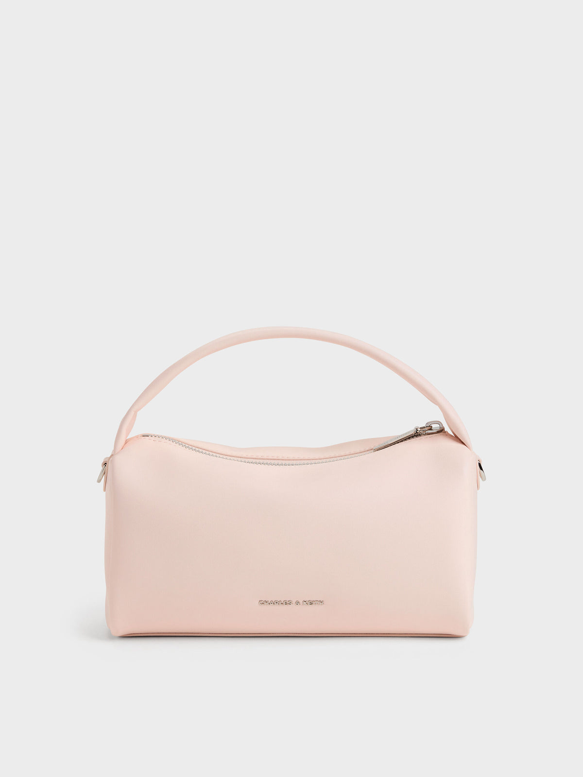CHARLES & KEITH Quality / Reese Ruched Bow Top Handle Bag - Soft Pink