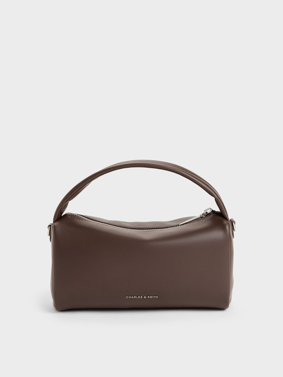 CHARLES & KEITH Special Offer / Reese Ruched Bow Top Handle Bag - Espresso Brown