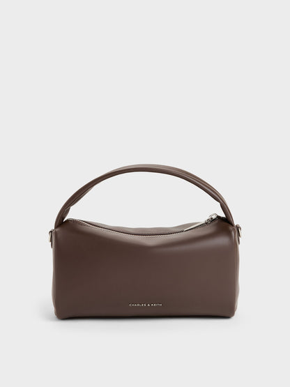 CHARLES & KEITH Special Offer / Reese Ruched Bow Top Handle Bag - Espresso Brown
