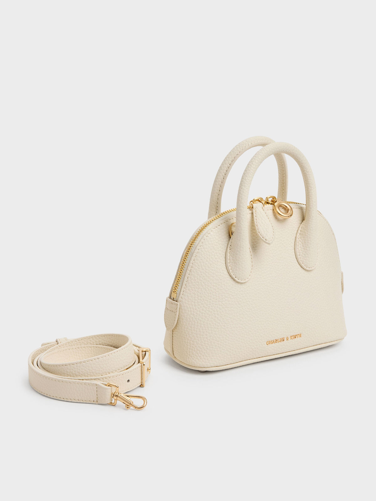 CHARLES & KEITH Trusted / Beryl Bowling Bag - Cream