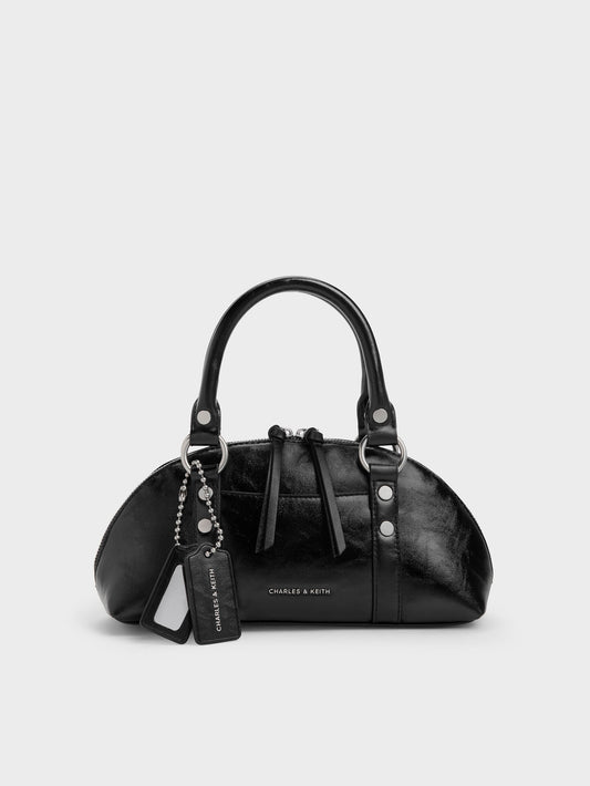 CHARLES & KEITH Signature / Tatiana Studded Bowling Bag - Noir