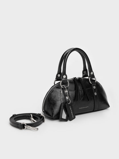 CHARLES & KEITH Signature / Tatiana Studded Bowling Bag - Noir