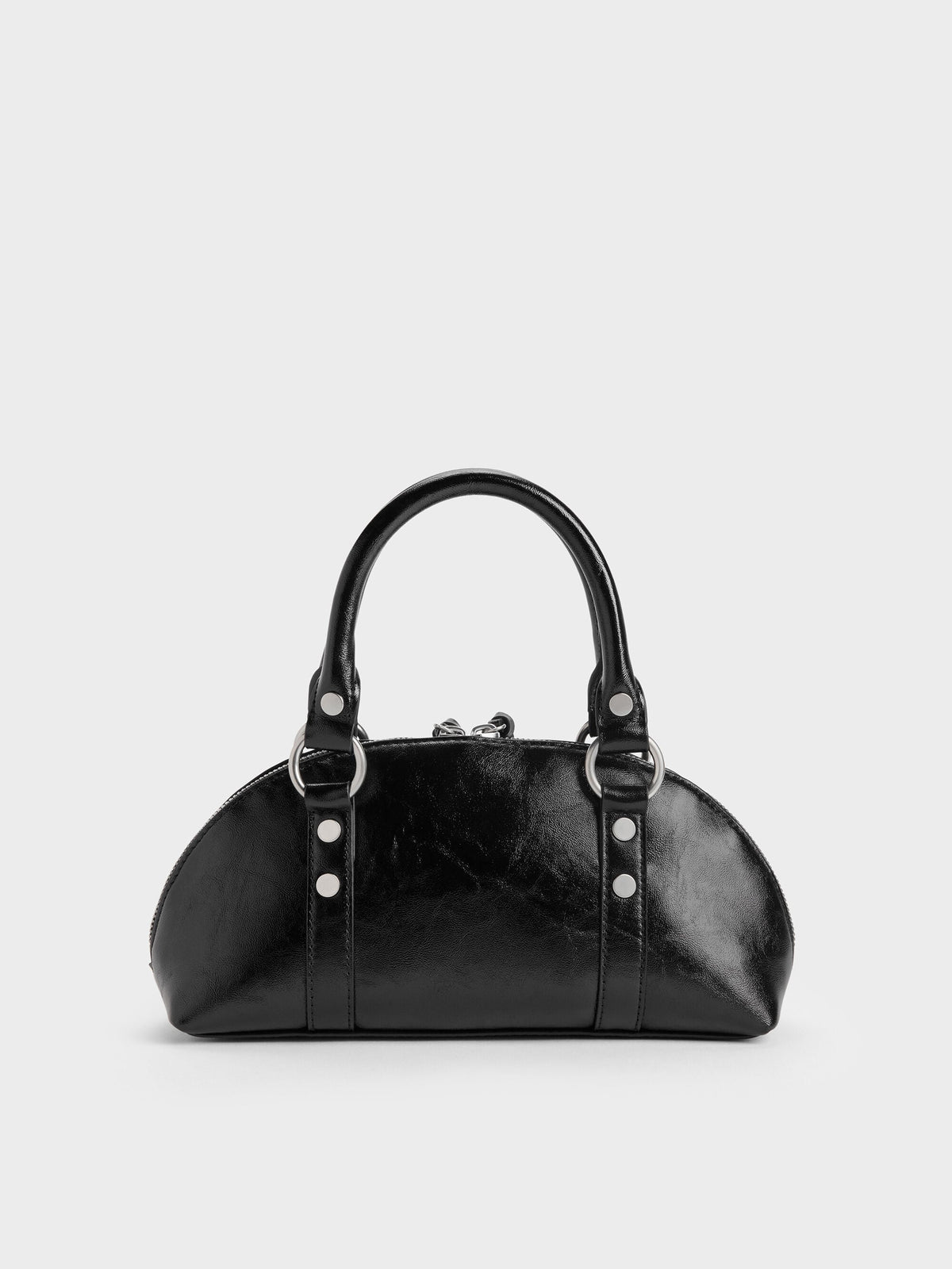 CHARLES & KEITH Signature / Tatiana Studded Bowling Bag - Noir