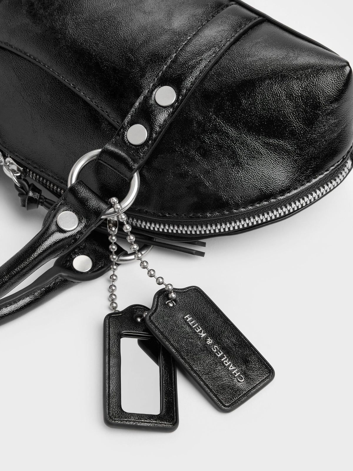 CHARLES & KEITH Signature / Tatiana Studded Bowling Bag - Noir
